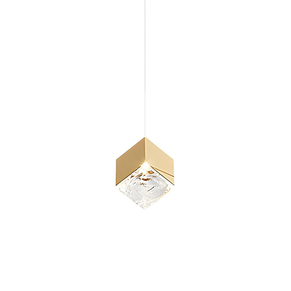 1/3/6/9-Light Multi Glass Ice Cube Metallic Staircase Chandelier - XYlight