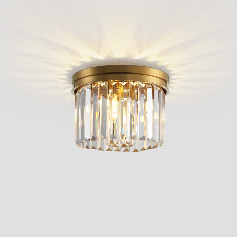 Olmavor 1920s-Style 1-Tier Crystal Round Flush Mount