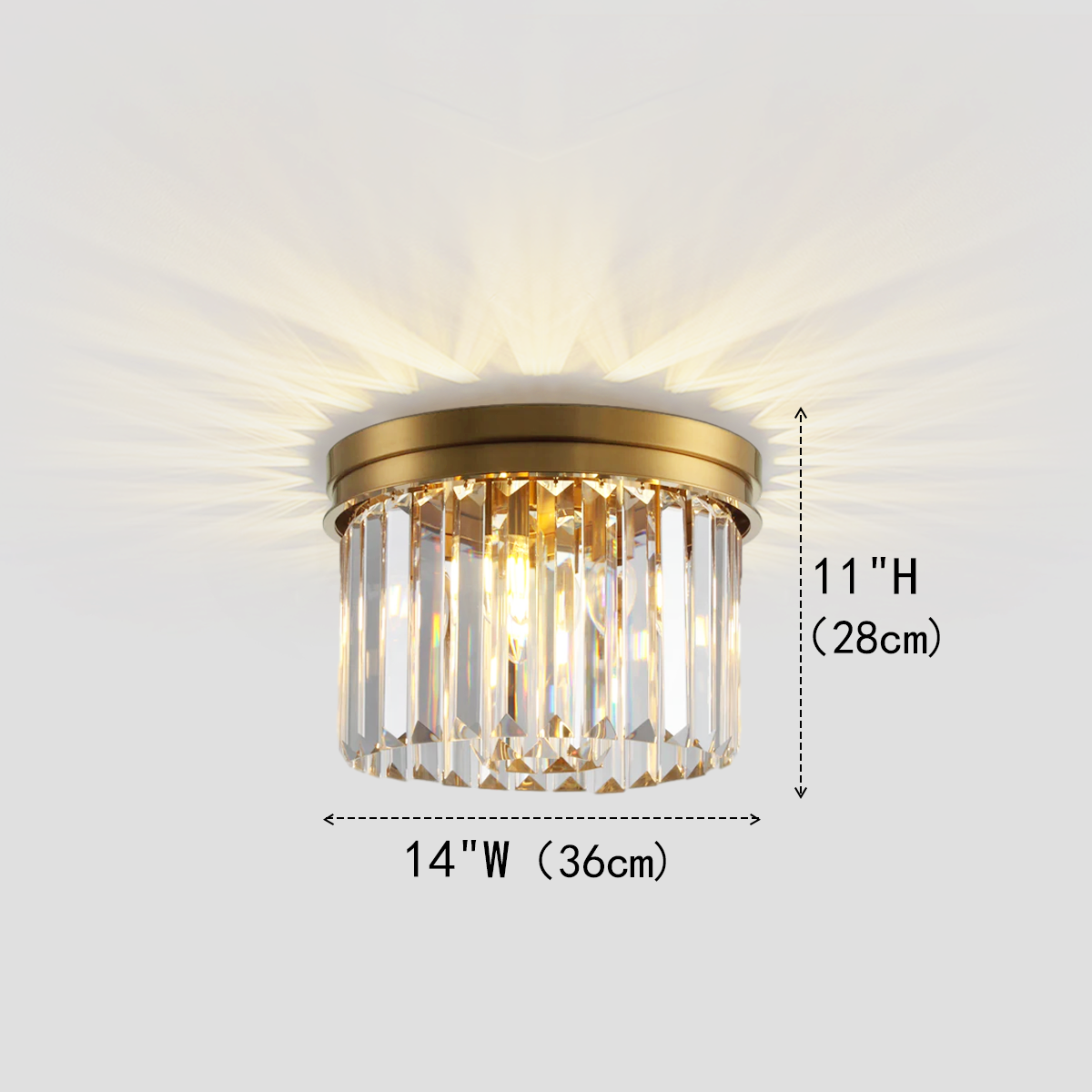 Olmavor 1920s-Style 1-Tier Crystal Round Flush Mount - XYlight