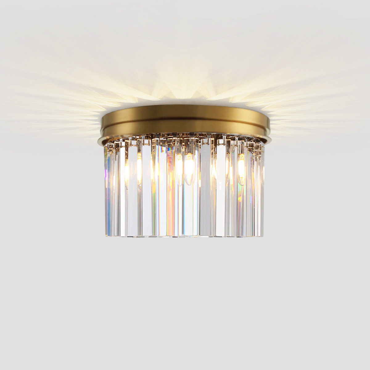 Olmavor 1920s-Style 1-Tier Crystal Round Flush Mount - XYlight