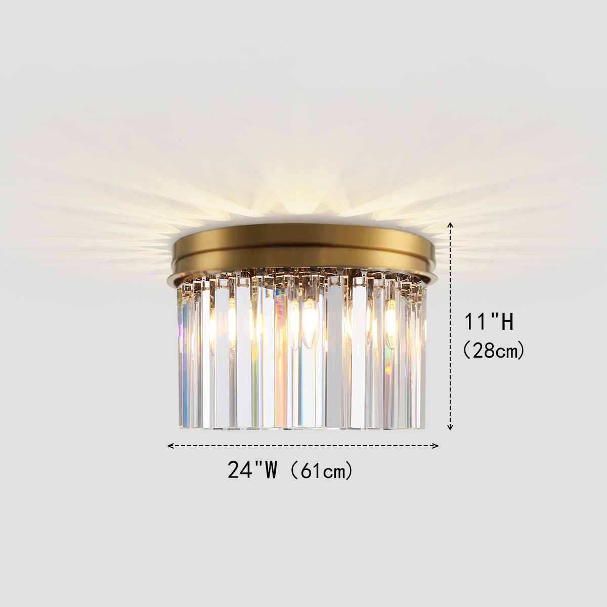 Olmavor 1920s-Style 1-Tier Crystal Round Flush Mount - XYlight