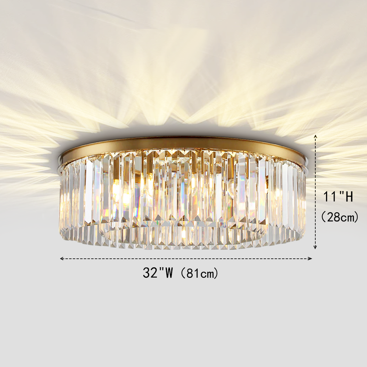 Olmavor 1920s-Style 1-Tier Crystal Round Flush Mount - XYlight