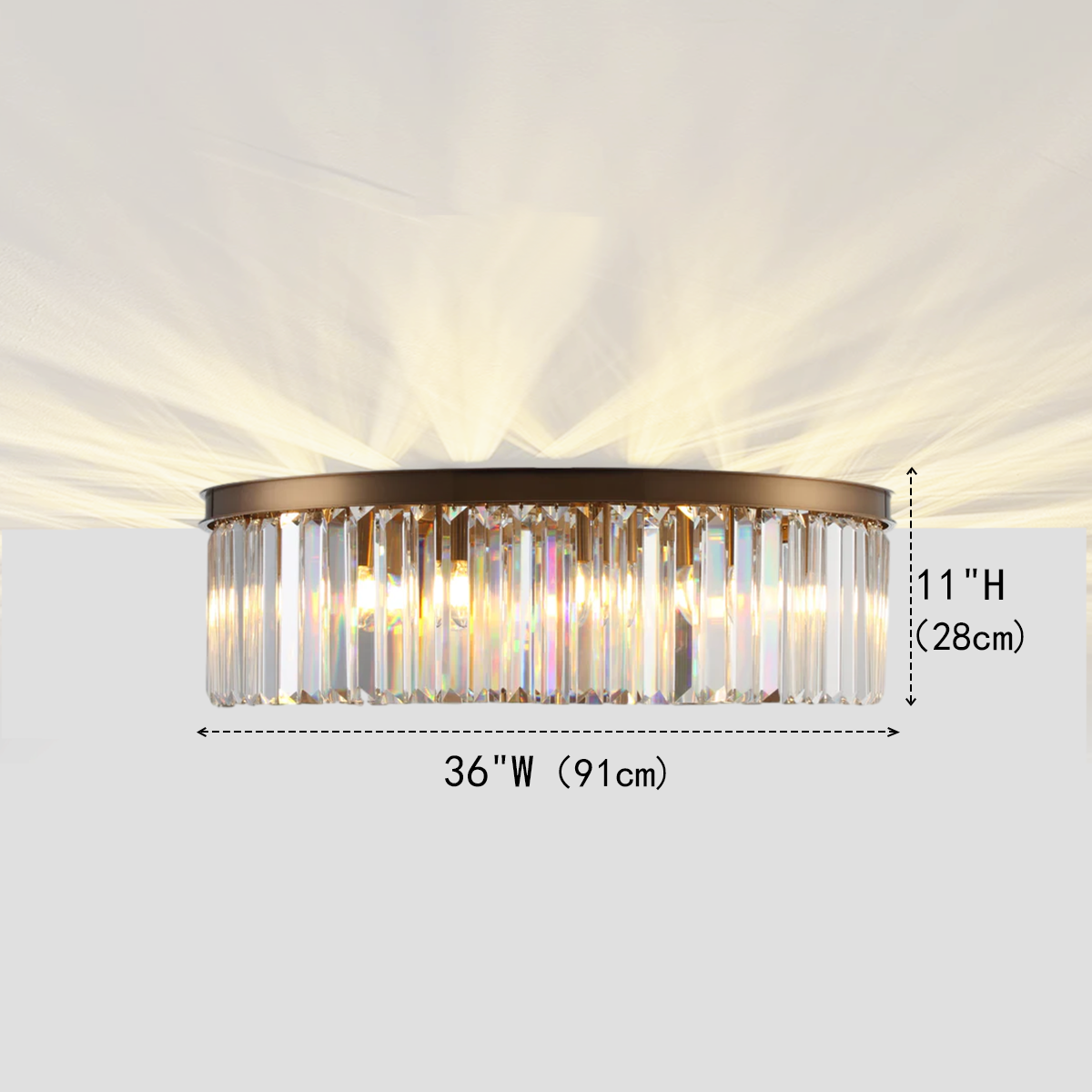 Olmavor 1920s-Style 1-Tier Crystal Round Flush Mount - XYlight