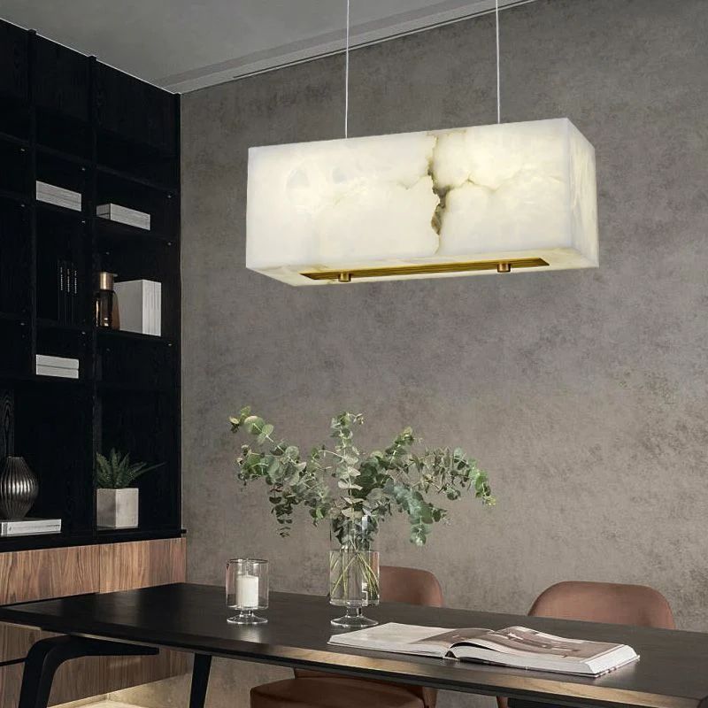 Alabaster Cuboid Dining Room Chandelier - XYlight