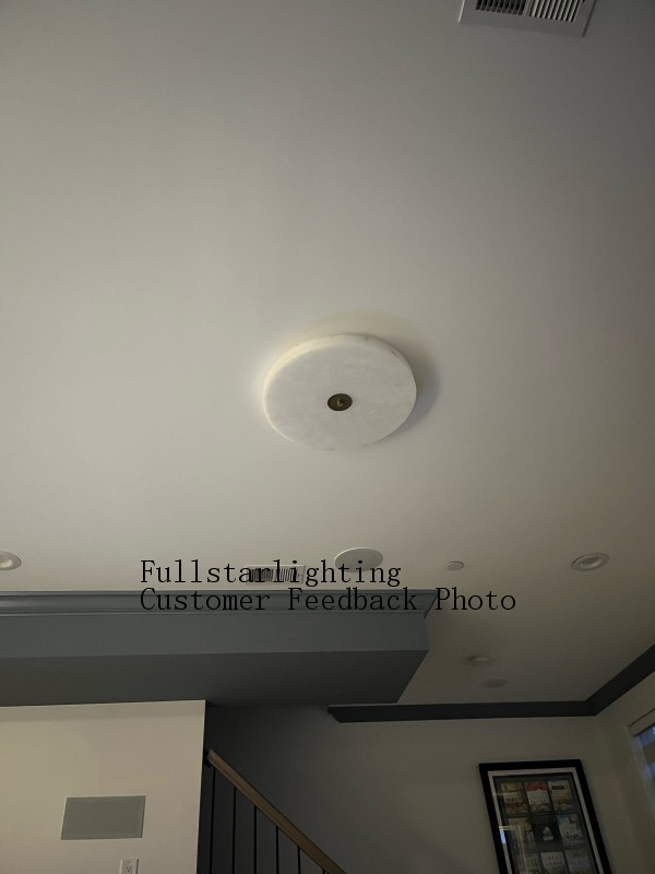 Alabaster Flush Mounted Round Led Chandelier - XYlight