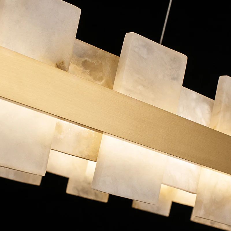 Alabaster Glo Modern Oval Chandelier - XYlight