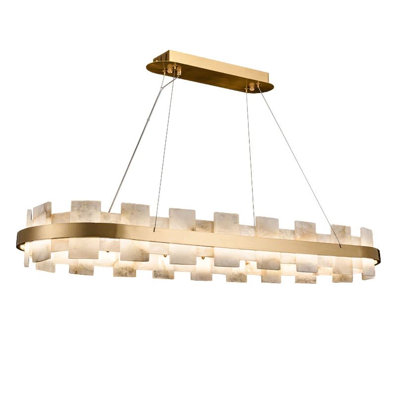 Alabaster Glo Modern Oval Chandelier - XYlight