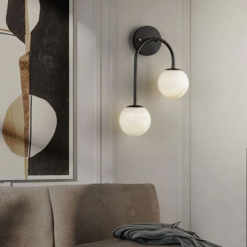 Alabaster Glo Modern Wall Sconce In Bedroom - XYlight