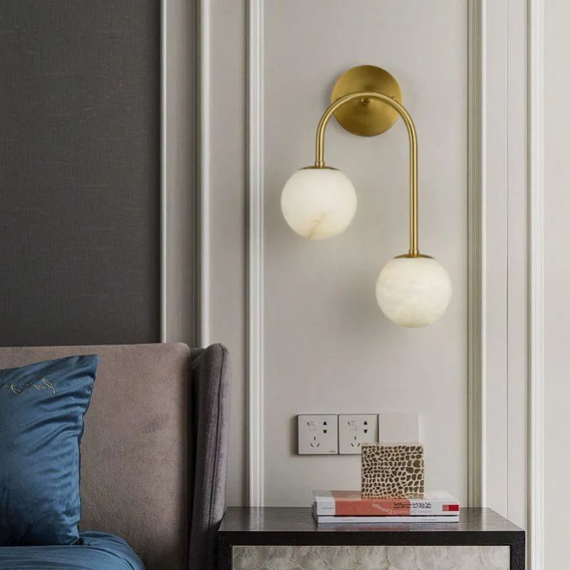 Alabaster Glo Modern Wall Sconce In Bedroom - XYlight