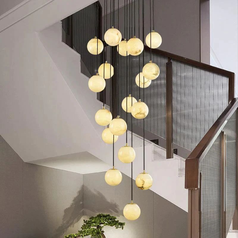 Alabaster Global Wavy Chandelier - XYlight