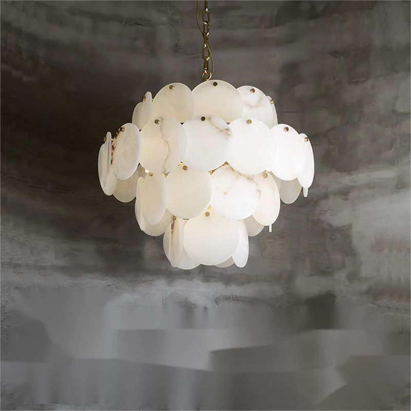 Alabaster Magnolia Multi-Tiered Round Chandelier - XYlight