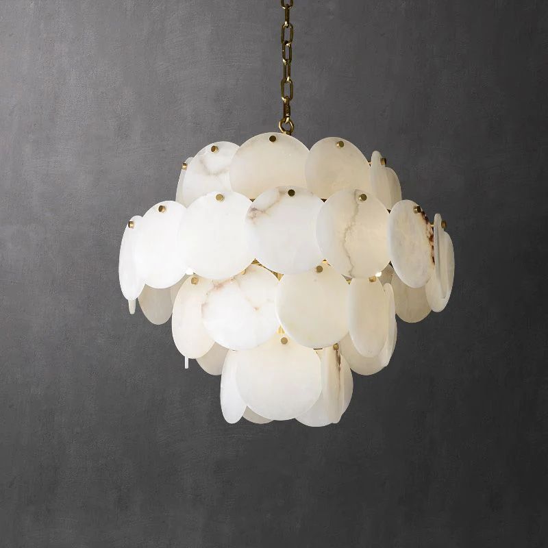 Alabaster Magnolia Multi-Tiered Round Chandelier - XYlight