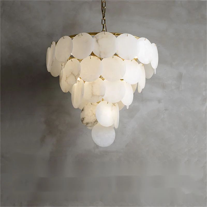 Alabaster Magnolia Multi-Tiered Round Chandelier - XYlight