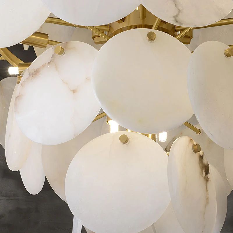 Alabaster Magnolia Multi-Tiered Round Chandelier - XYlight