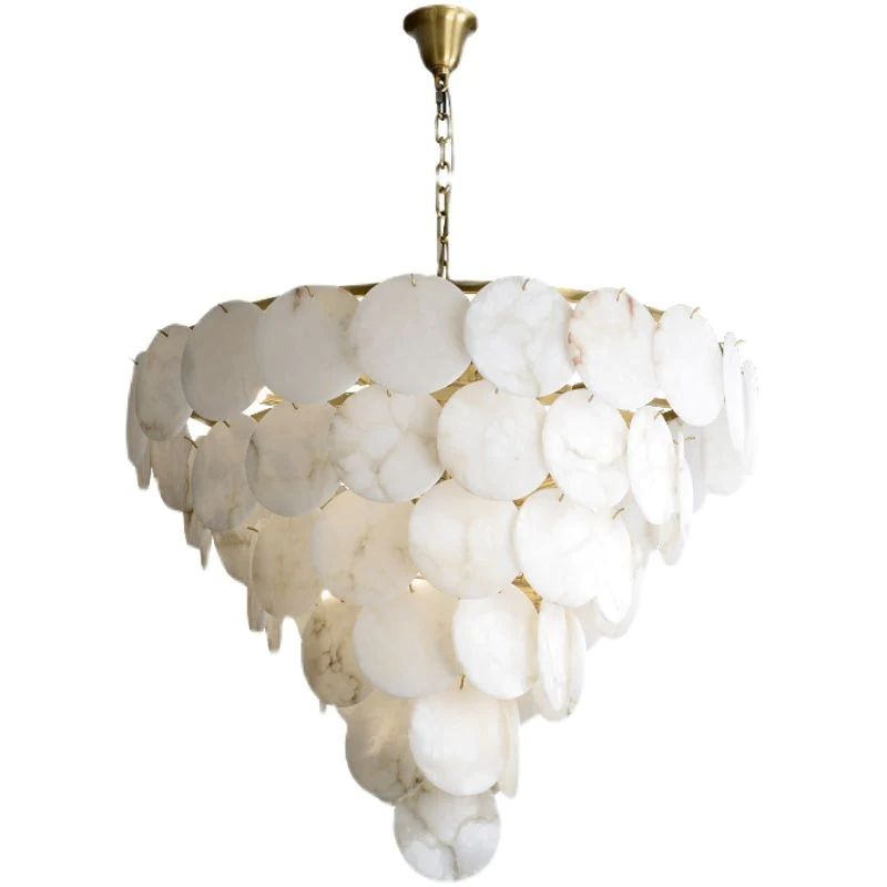 Alabaster Magnolia Multi-Tiered Round Chandelier - XYlight