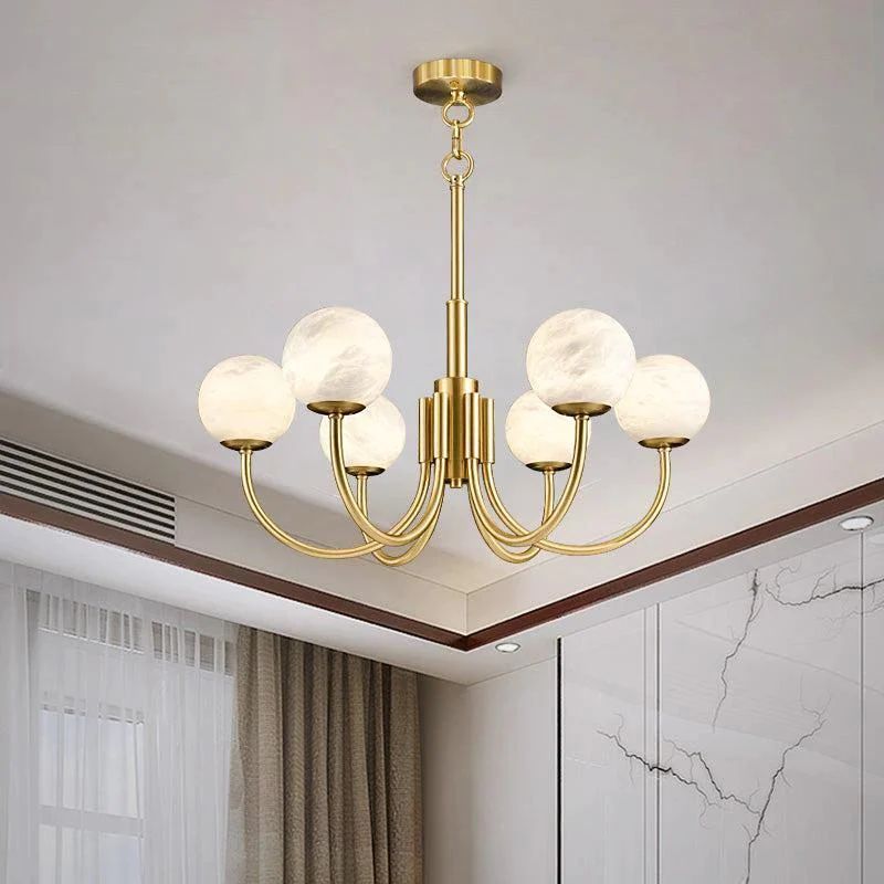 Alabaster Modern Brass Chandelier - XYlight