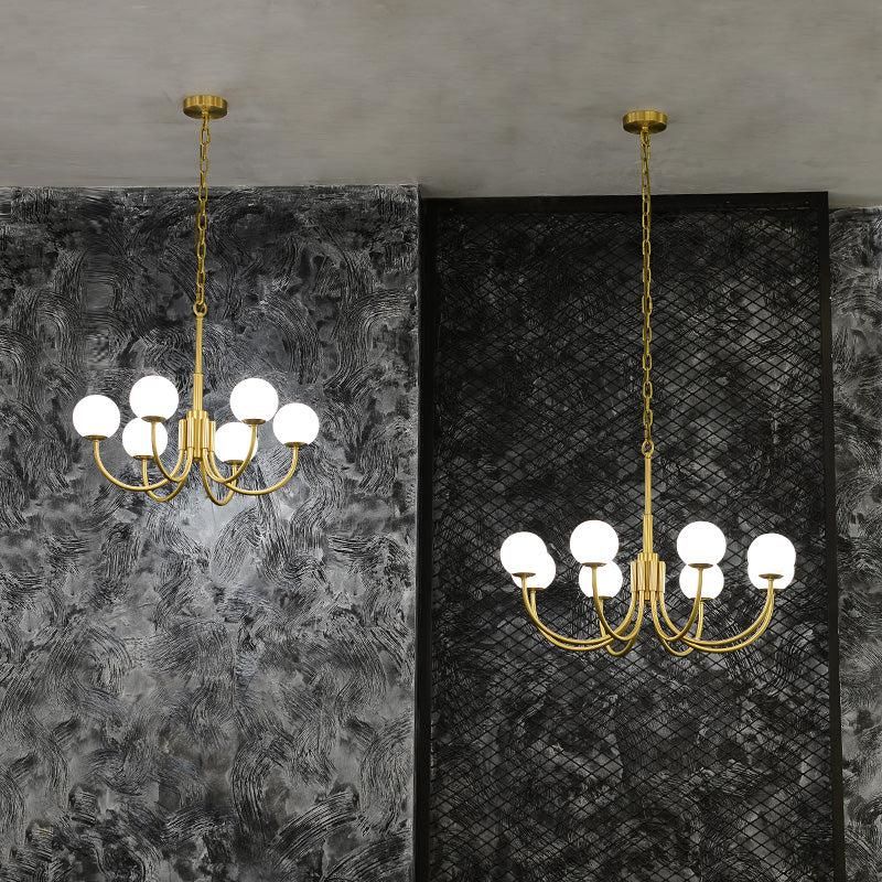 Alabaster Modern Brass Chandelier - XYlight