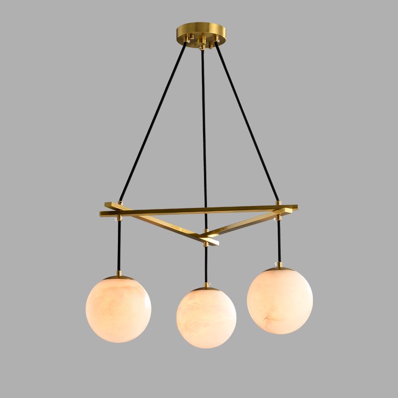 Alabaster Modern Round Ball Chandelier - XYlight