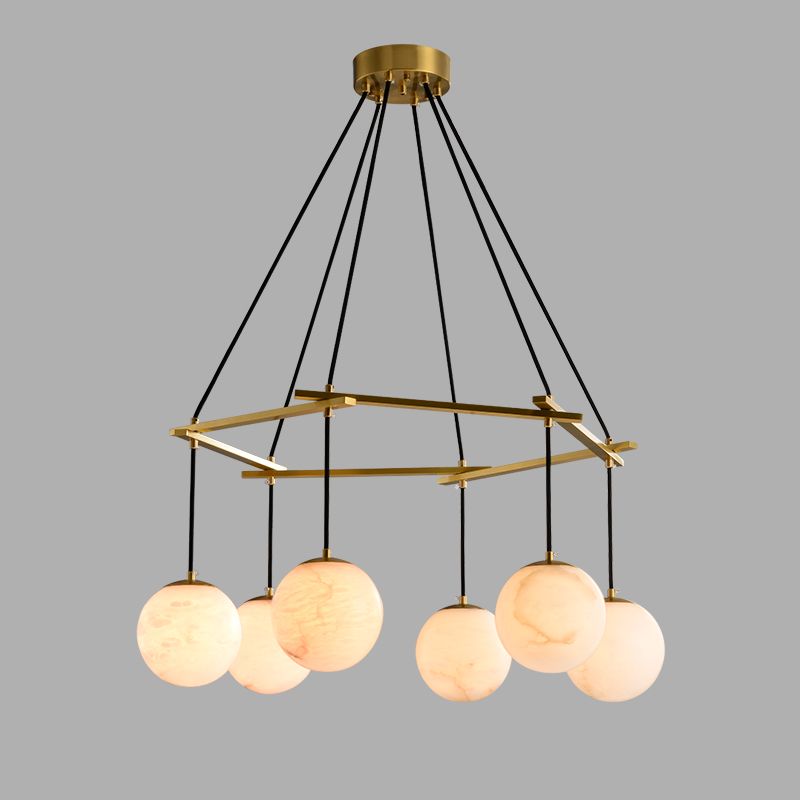 Alabaster Modern Round Ball Chandelier - XYlight