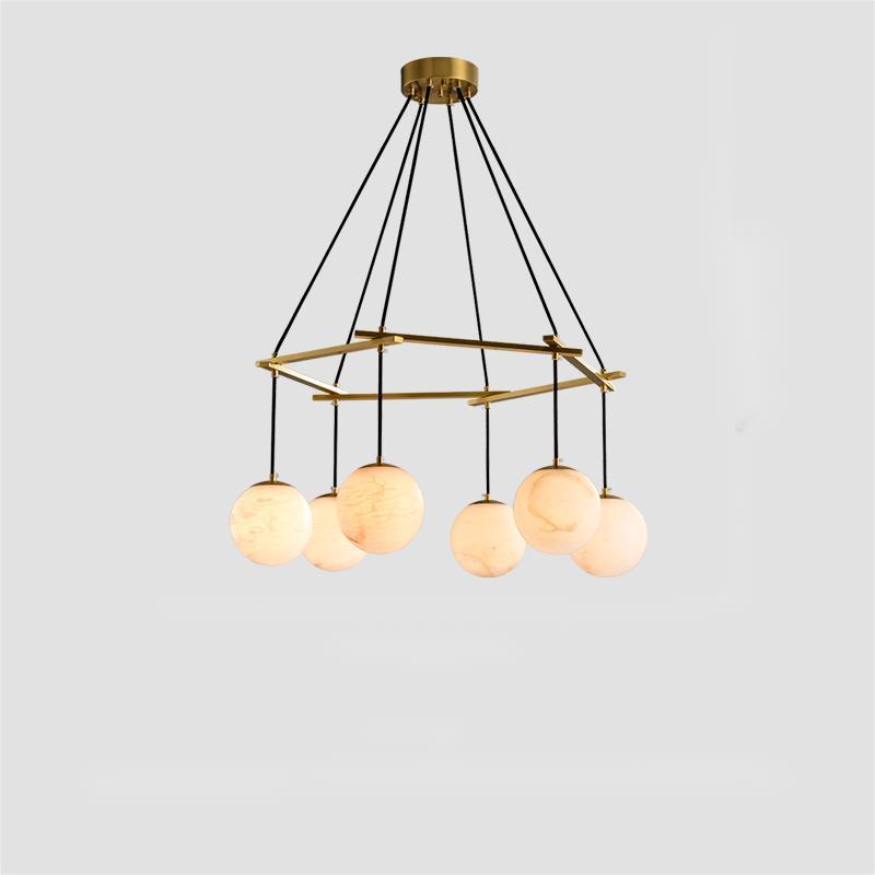 Alabaster Modern Round Ball Chandelier - XYlight