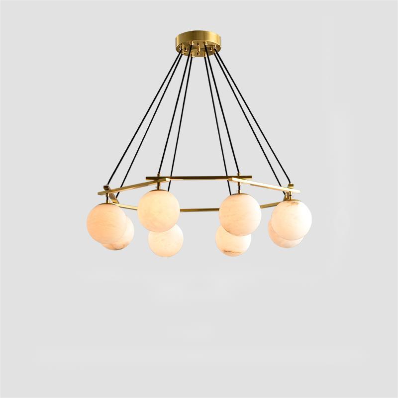 Alabaster Modern Round Ball Chandelier - XYlight