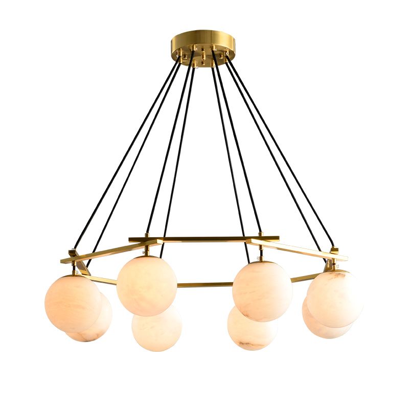 Alabaster Modern Round Ball Chandelier - XYlight