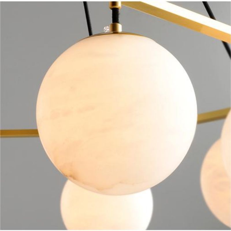 Alabaster Modern Round Ball Chandelier - XYlight