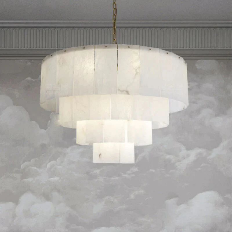 Alabaster Multi-Layer Modern Round Chandelier