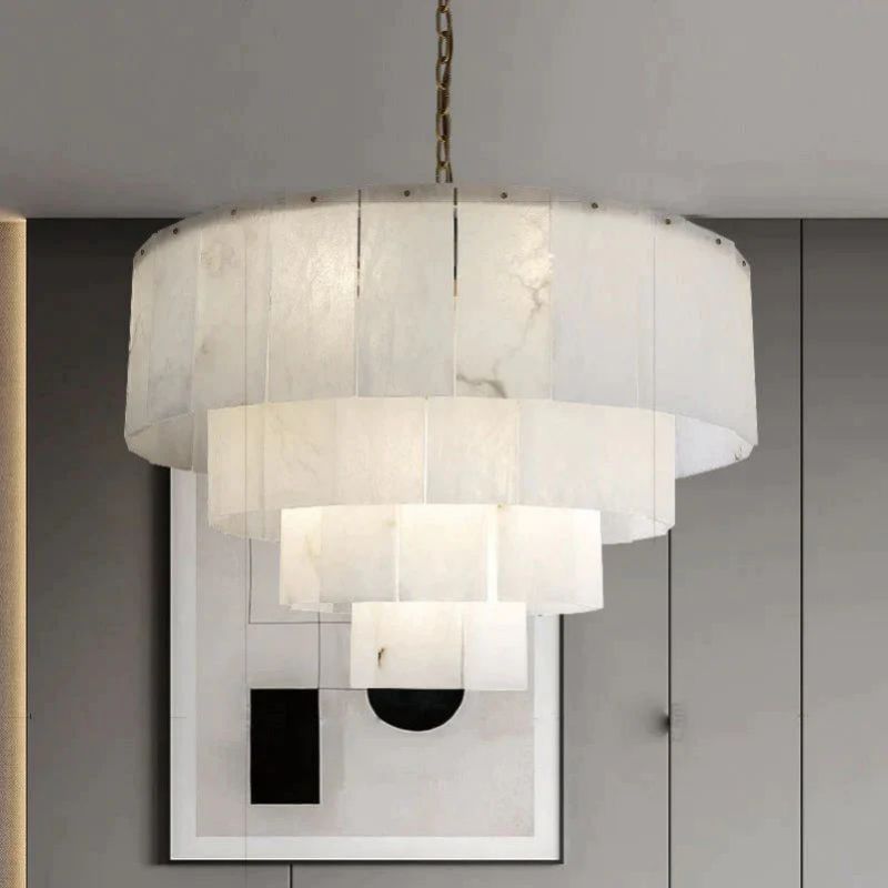Alabaster Multi-Layer Modern Round Chandelier - XYlight