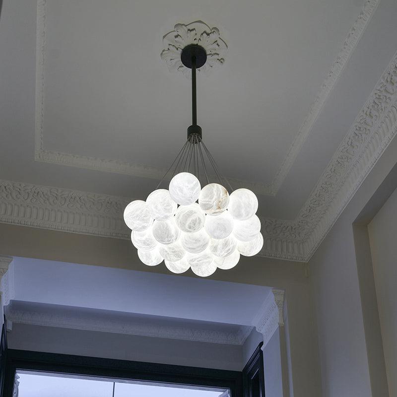 Alabaster Round Art Pendant Light - XYlight