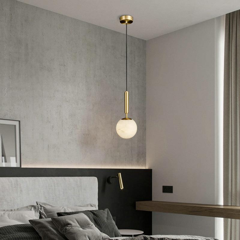 Alabaster Round Art Pendant Light - XYlight
