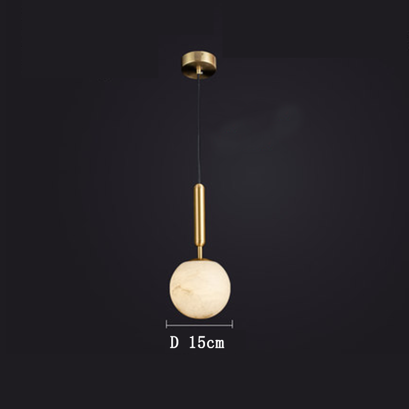 Alabaster Round Art Pendant Light - XYlight