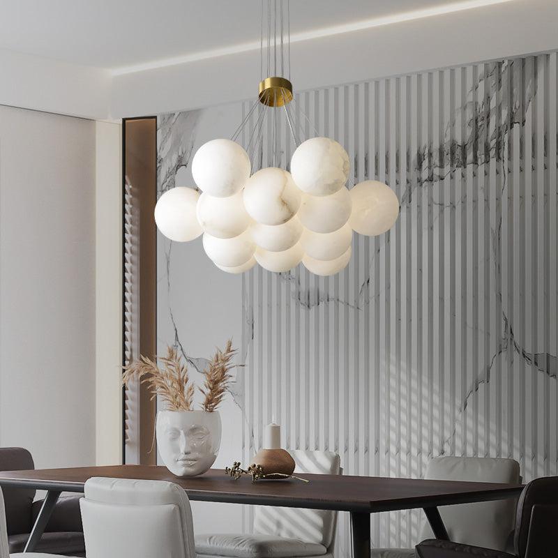 Alabaster Round Art Pendant Light - XYlight