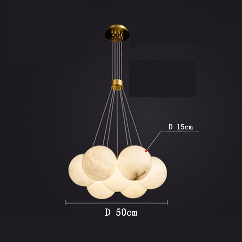 Alabaster Round Art Pendant Light - XYlight