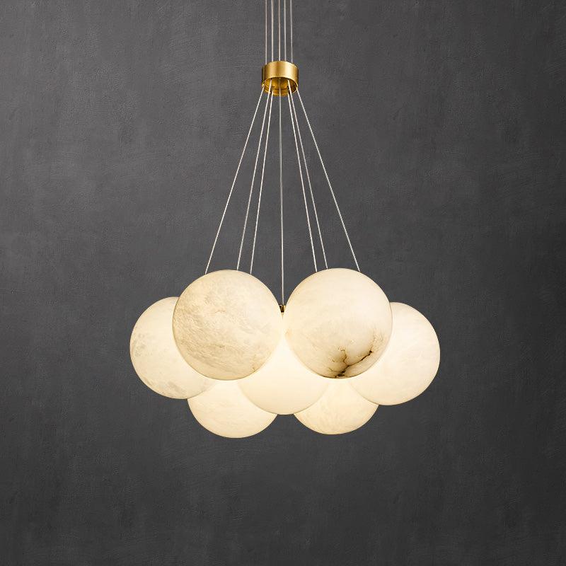 Alabaster Round Art Pendant Light - XYlight