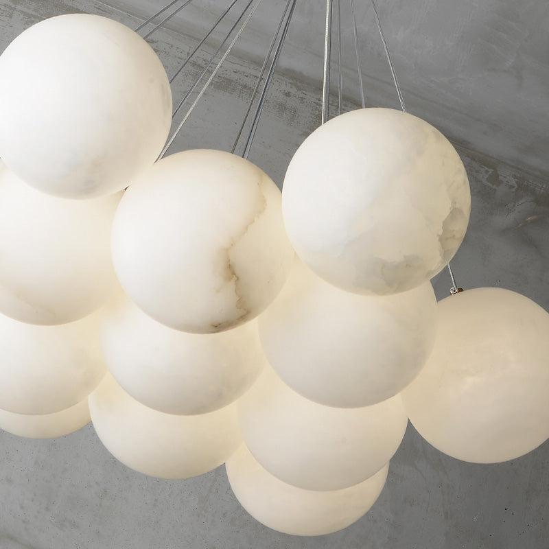Alabaster Round Art Pendant Light - XYlight