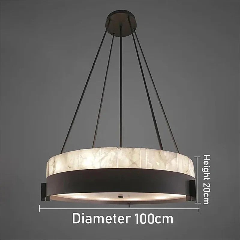Alabaster Round LED Metal Chandelier - XYlight