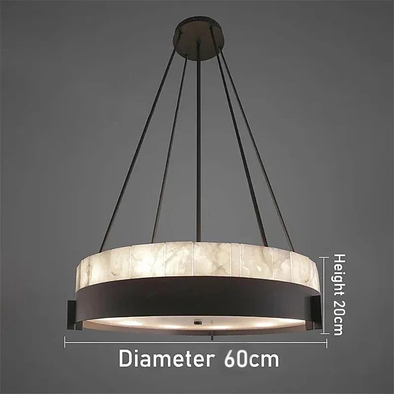 Alabaster Round LED Metal Chandelier - XYlight