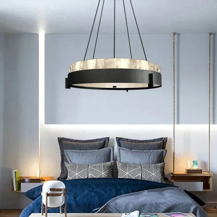 Alabaster Round LED Metal Chandelier - XYlight