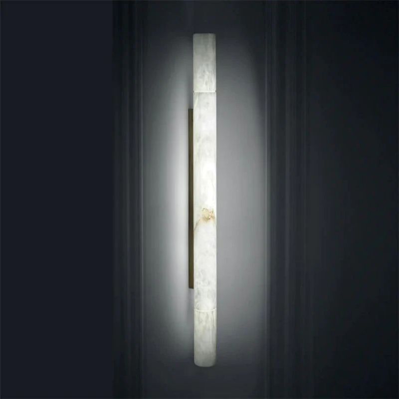 Alabaster Round Tube Modern Wall Sconce