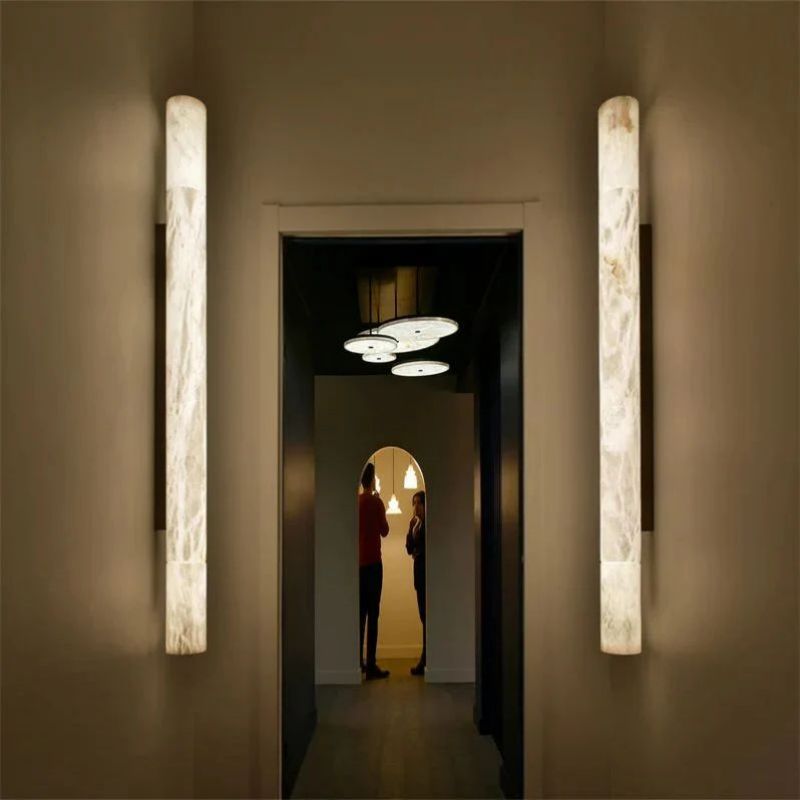 Alabaster Round Tube Modern Wall Sconce - XYlight
