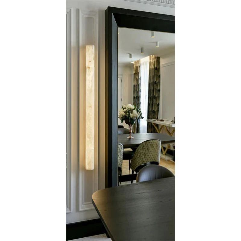 Alabaster Round Tube Modern Wall Sconce - XYlight