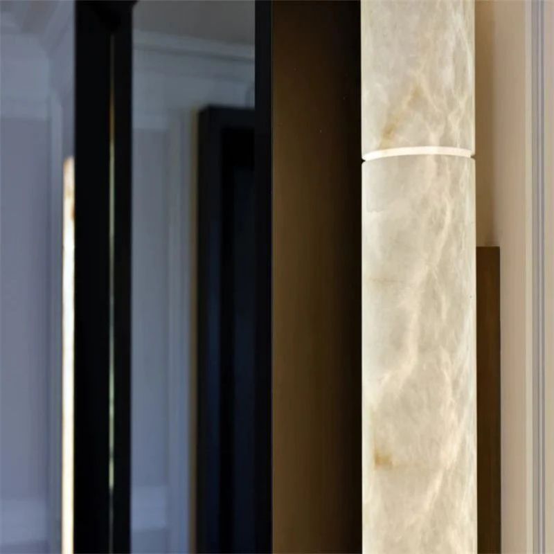 Alabaster Round Tube Modern Wall Sconce - XYlight