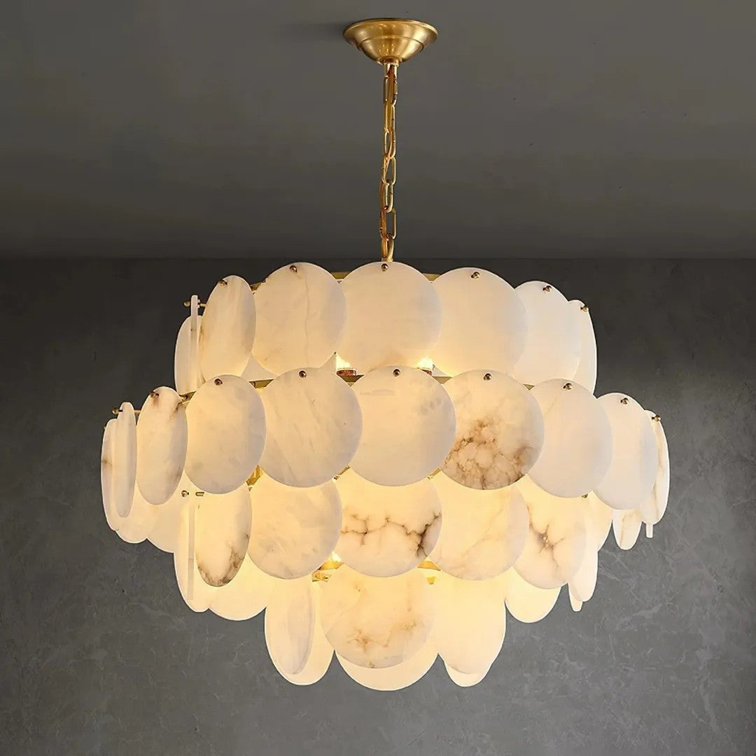 Alabaster Tusrsic Petal Cluster 4 Tier Chandelier - XYlight