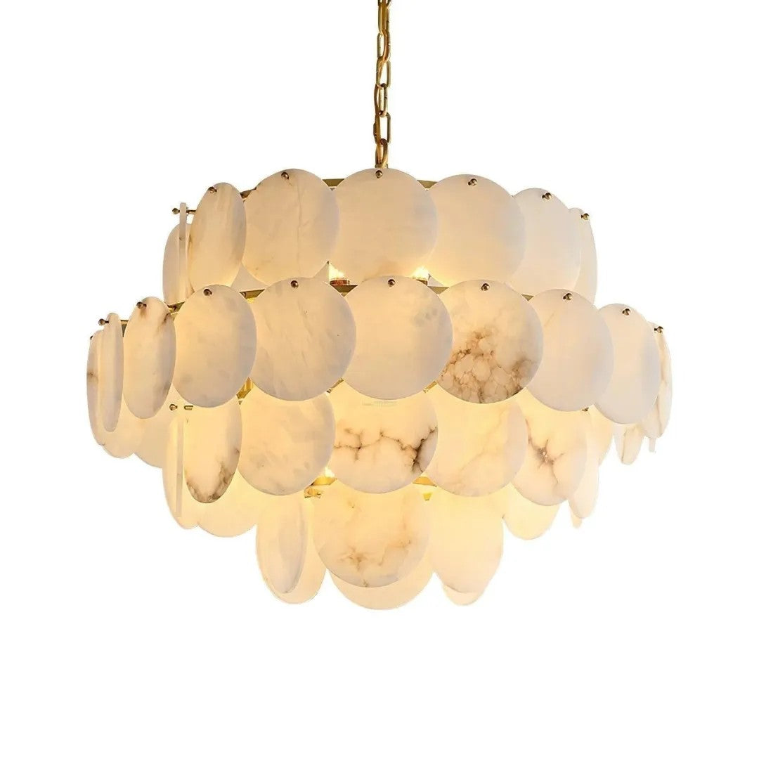 Alabaster Tusrsic Petal Cluster 4 Tier Chandelier - XYlight
