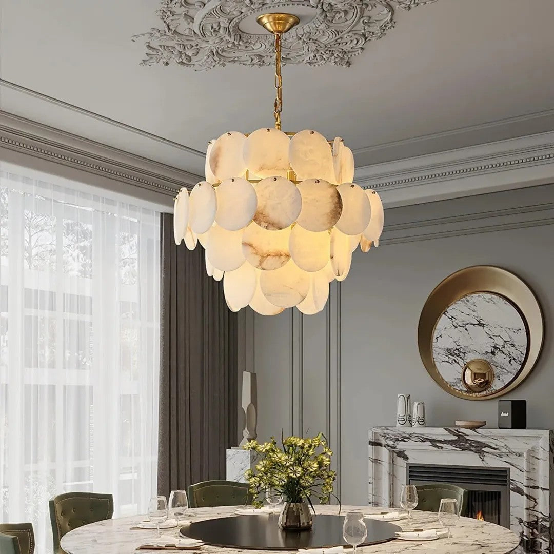 Alabaster Tusrsic Petal Cluster 4 Tier Chandelier - XYlight
