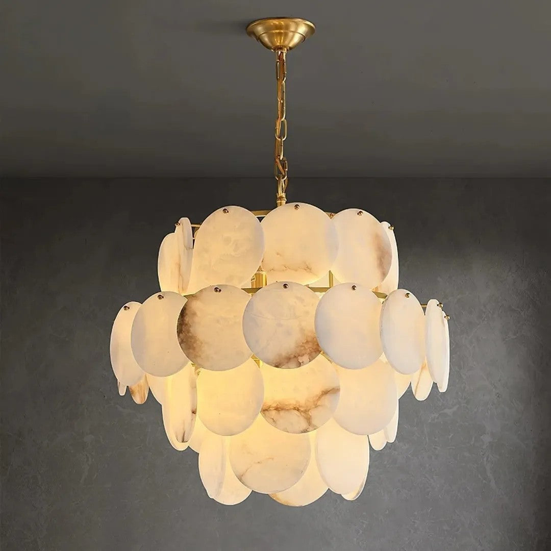 Alabaster Tusrsic Petal Cluster 4 Tier Chandelier - XYlight