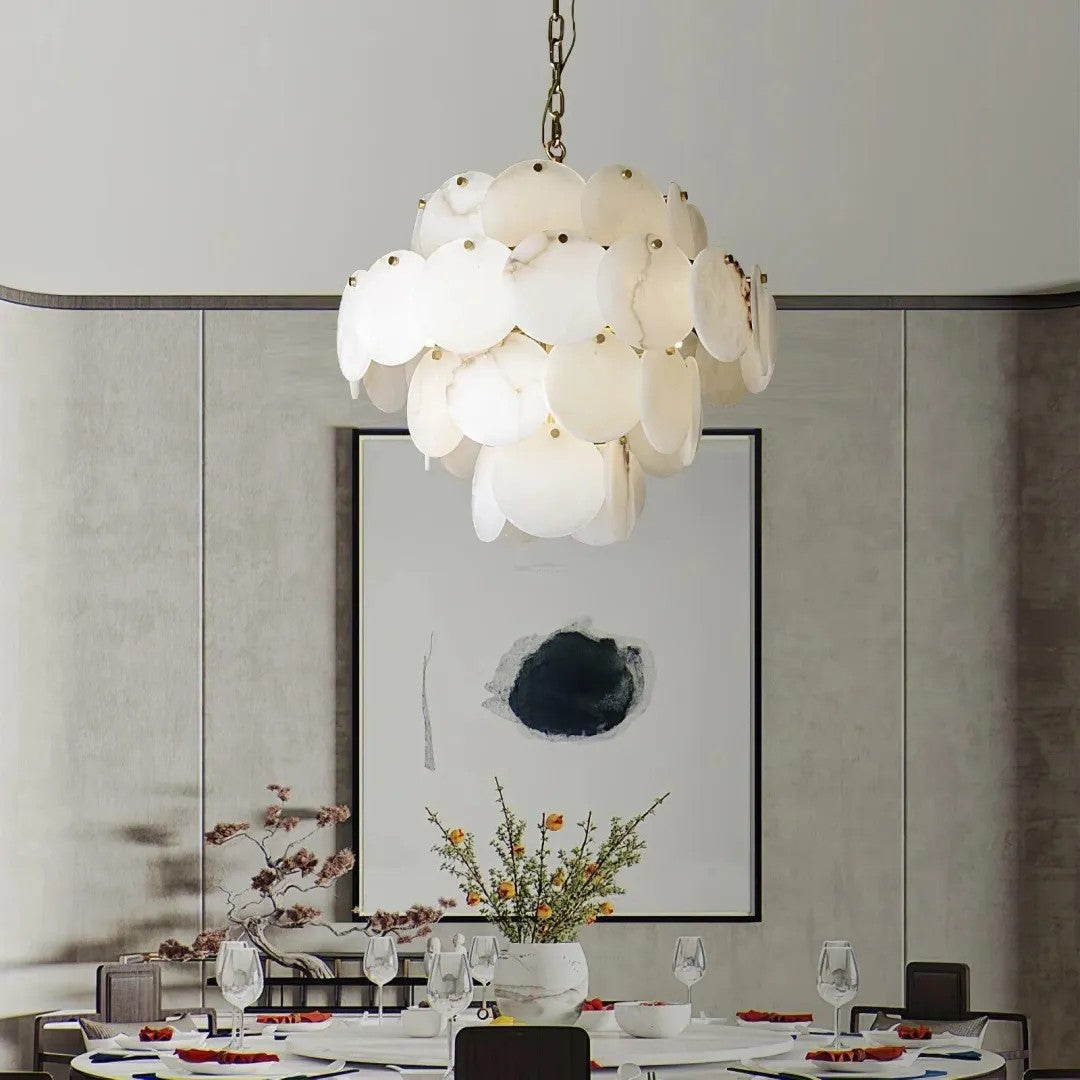 Alabaster Tusrsic Petal Cluster 4 Tier Chandelier - XYlight