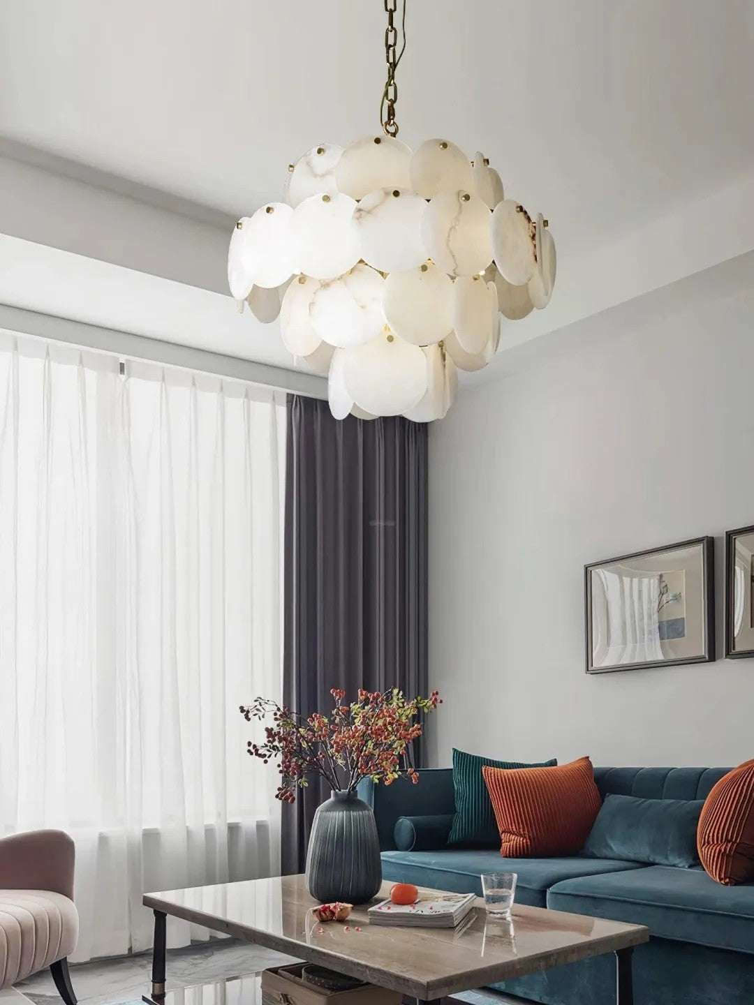 Alabaster Tusrsic Petal Cluster 4 Tier Chandelier - XYlight