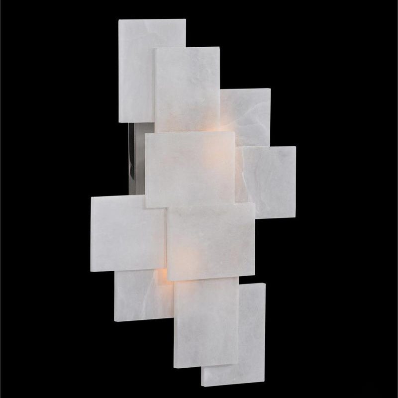 Alabaster Wall Sconce with a Nod to Mondrian